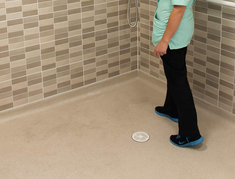 shower-floor walking on shower floor