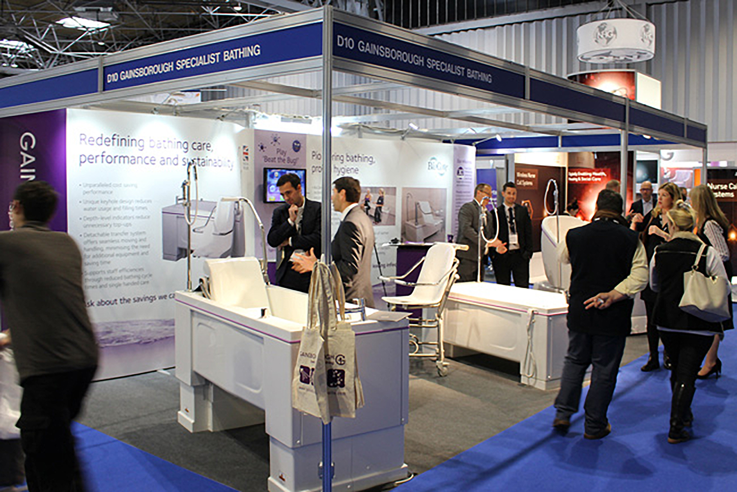 Gainsborough baths stand at Care Show showcasing CQC compliance