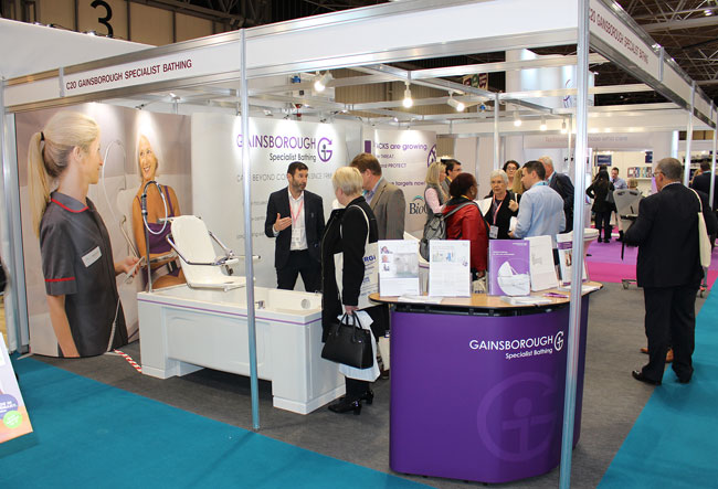 Exhibition stand with disabled bath
